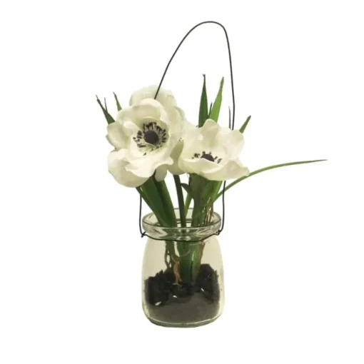 Anemone Weiß in Glas | 15cm