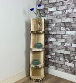 Baumstamm Standregal Dudley | Eichenholz mit Rinde | 100cm