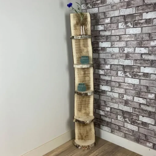 Baumstamm Standregal Dudley | Eichenholz mit Rinde | 150cm