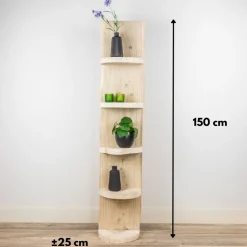 Baumstamm Standregal York | Eichenholz geschliffen | 150cm