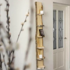 Baumstamm Wandregal Yale | Eichenholz mit Rinde | 150cm