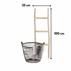 Baumstamm-Dekoleiter mit Seil | 100cm