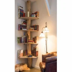 Baumstamm-Eckregal Tarik | 250 cm