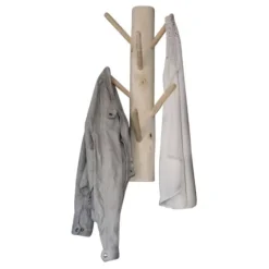 Baumstamm-Garderobenleiste Loreno | Vertikal | Holzhaken | 70 cm