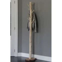 Baumstamm-Garderobenständer Hugo | Holzhaken | mit Fuß | 165 cm