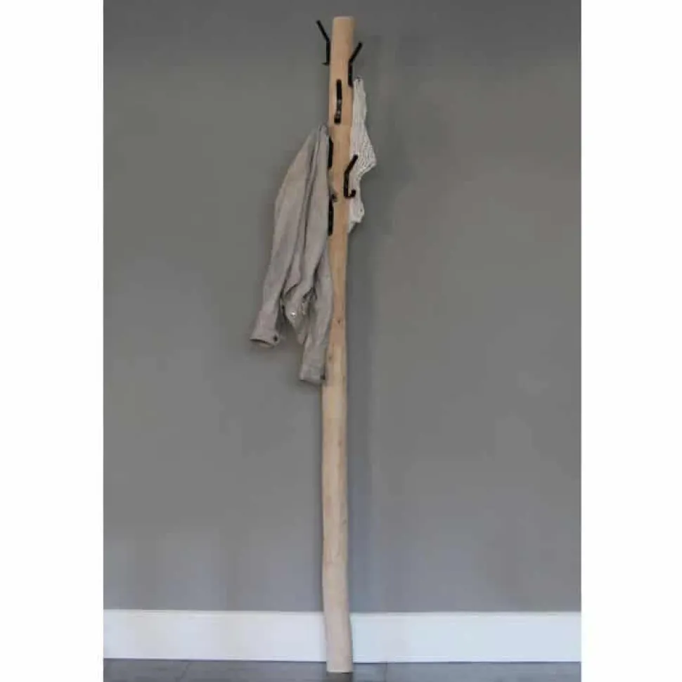 Baumstamm-Garderobenständer Andres | Metallhaken | Wandmontage | 165 cm