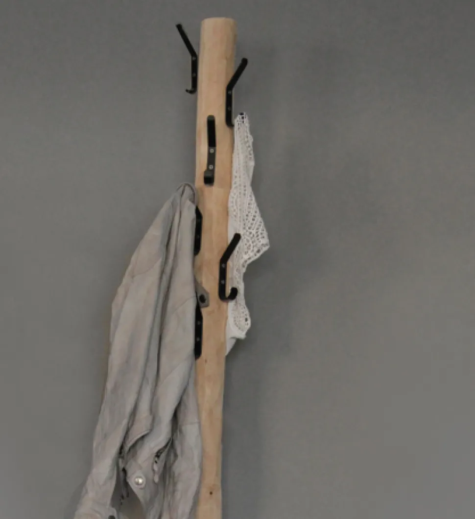 Baumstamm-Garderobenständer Andres | Metallhaken | Wandmontage | 165 cm