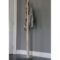 Baumstamm-Garderobenständer Ruben | Metallhaken | mit Fuß | 165 cm