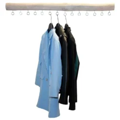Baumstamm-Hängegarderobe Faro | Silberne Ösen | 100 cm