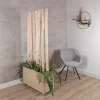 Baumstamm-Raumteiler Disa | Mit Holzkasten, Kunstpflanzen und Rollen | H180cm