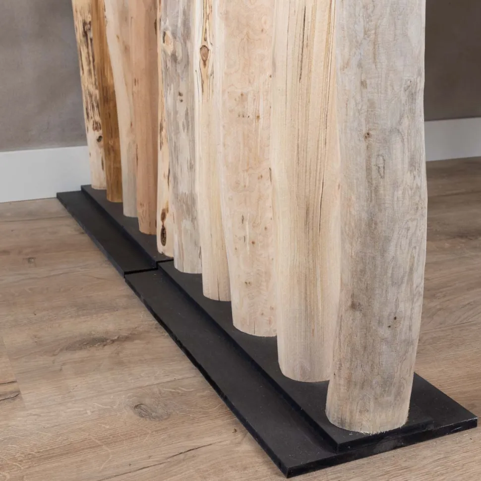 Baumstamm-Raumteiler Esper | Mit schwarzem Fuß | H140cm