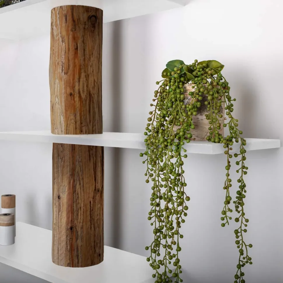 Baumstamm-Wandregal Einar | Oak | Weiße Böden | 250 cm