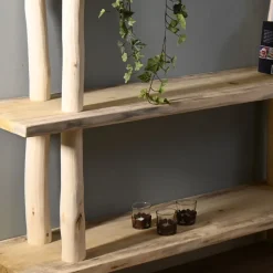 Baumstamm-Wandregal Kiran | Natural/Schwarz | 75 cm
