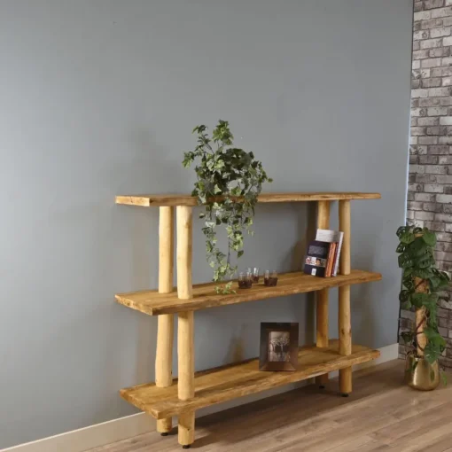Baumstamm-Wandregal Kiran | Natural/Schwarz | 125 cm