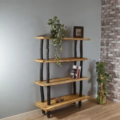 Baumstamm-Wandregal Magnus | Natural | 160 cm