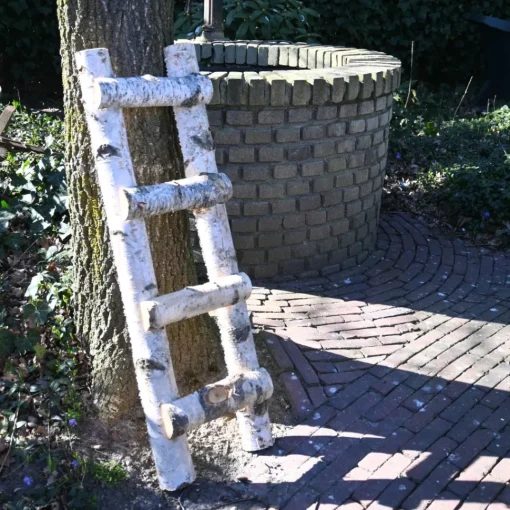 Birken-Dekoleiter | Halbierte Stämme | 100 cm