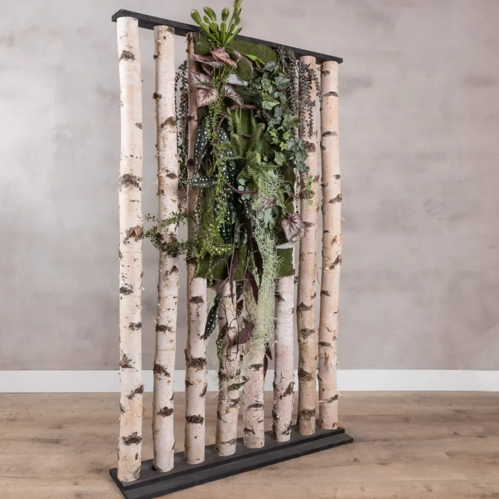 Birken-Raumteiler Esben | Mit künstlicher Pflanzendekoration | H200cm