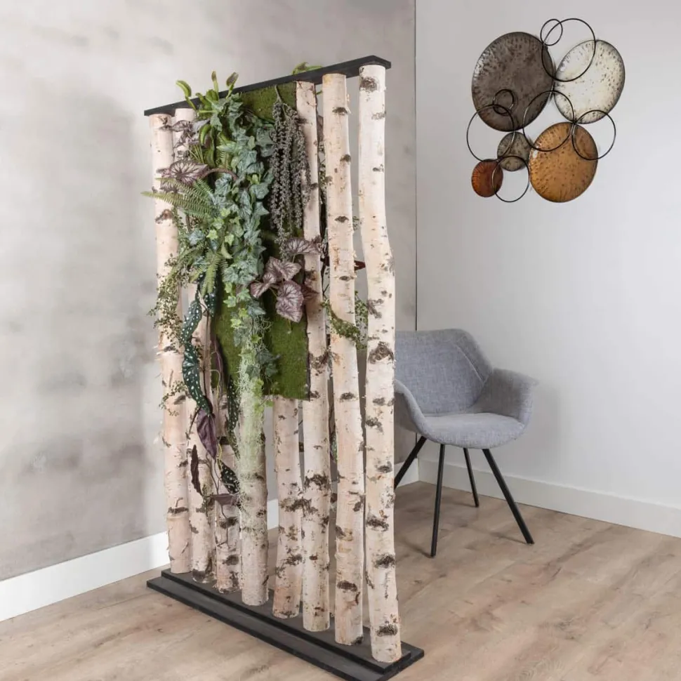 Birken-Raumteiler Esben | Mit künstlicher Pflanzendekoration | H165cm
