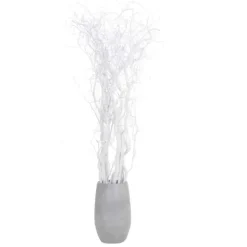 Deko-Set mit Vase | Korkenzieherweide | Weiß | 160 cm