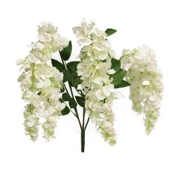 Glyzinie Blumenstrauß künstlich weiß | 75cm