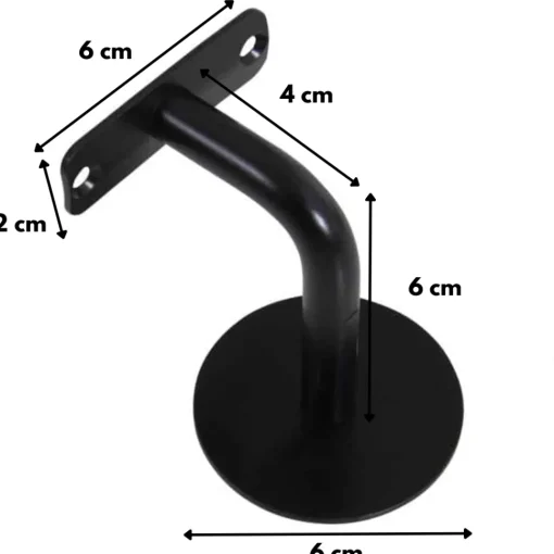 Handlaufhalter | Schwarz | mit Stockschraube