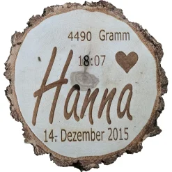 Holzscheibe – Personalisiertes Symbol/Text – 20/25cm