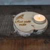 Holzscheibe mit Teelicht | ± 20cm