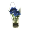 Künstliche Anemone Blau in Glas | 15cm