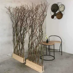 Korkenzieherweide-Raumteiler Ture | Mit Naturbelassenem Fuß | H165cm