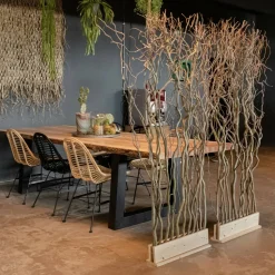 Korkenzieherweide-Raumteiler Ture | Mit Naturbelassenem Fuß | H165cm