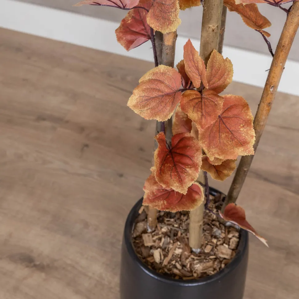 Kunstpflanze Winter-Linde | Rot | Mit Topf | 160cm