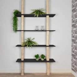 Stellen Sie Ihr Baumstamm-Wandregal Cedric selbst zusammen | 250 cm