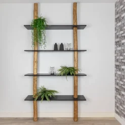 Stellen Sie Ihr Baumstamm-Wandregal Cedric selbst zusammen | 250 cm