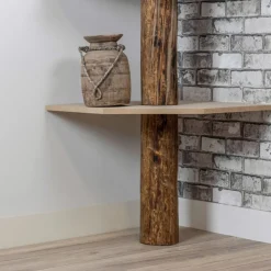 Stellen Sie Ihr Baumstamm-Eckregal Tarik selbst zusammen | 250 cm