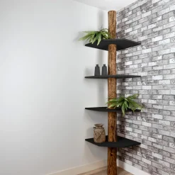 Stellen Sie Ihr Baumstamm-Eckregal Tarik selbst zusammen | 250 cm