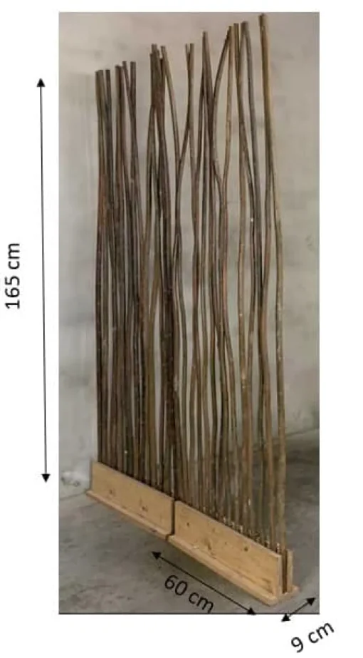 Weiden-Raumteiler Iben | Mit Naturbelassenem Fuß | H165cm