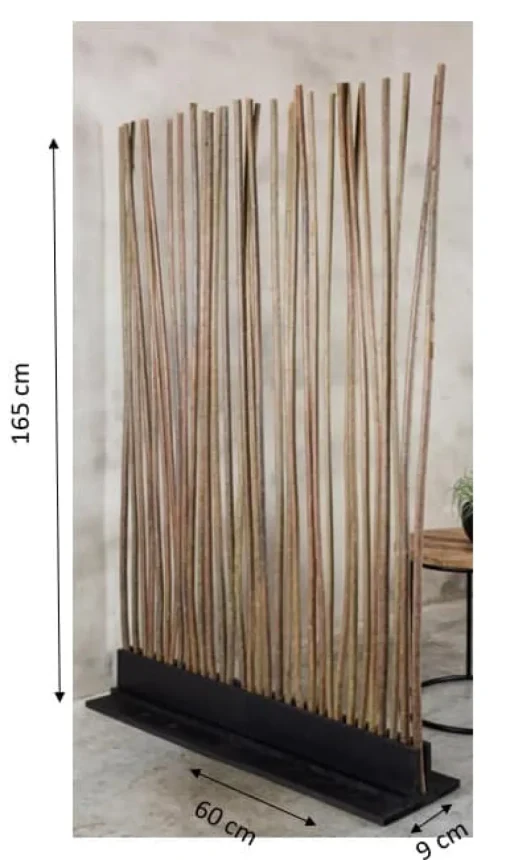Weiden-Raumteiler Sverre | Mit schwarzem Fuß | H165cm